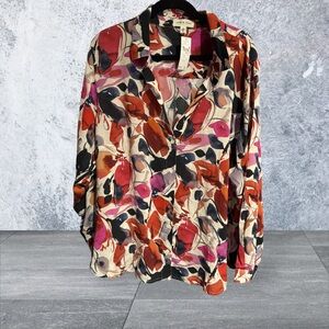 Anthropologie Cloth & Stone Multicolor Floral Blouse. NWT